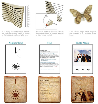 Illustration for article titled Scan Toaster Prints Text, Photos From the Internet onto Your Bread